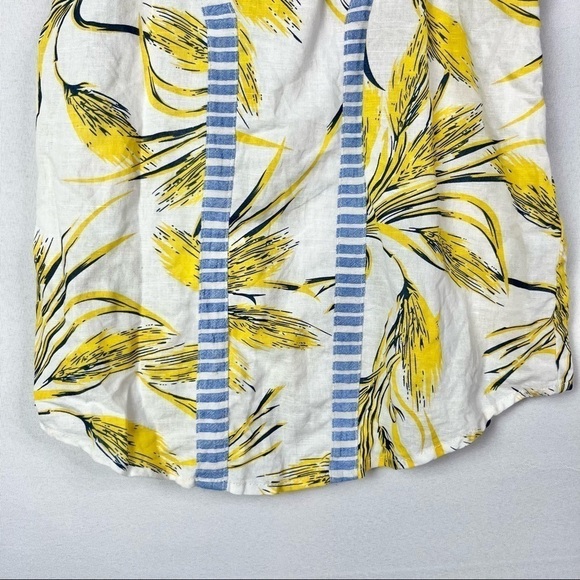 Anthropologie Maeve Yellow & White Wheat High Neck Tank Top XXS - Picture 4 of 5
